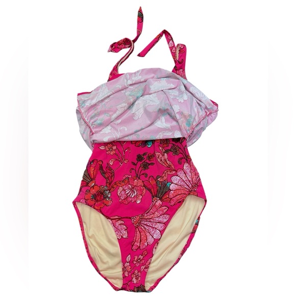 Garnet Hill Women’s Signature Halter Swim One Piece Dress Size 12 - Picture 3 of 7